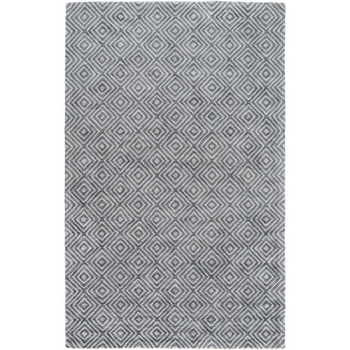 2' x 3' Diamond Mine Shadow Gray and Cloud Gray Hand Tufted Area Throw Rug - IMAGE 1