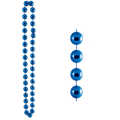 Club Pack of 12 Blue Birthday Jumbo Beaded Necklaces 40" - IMAGE 1