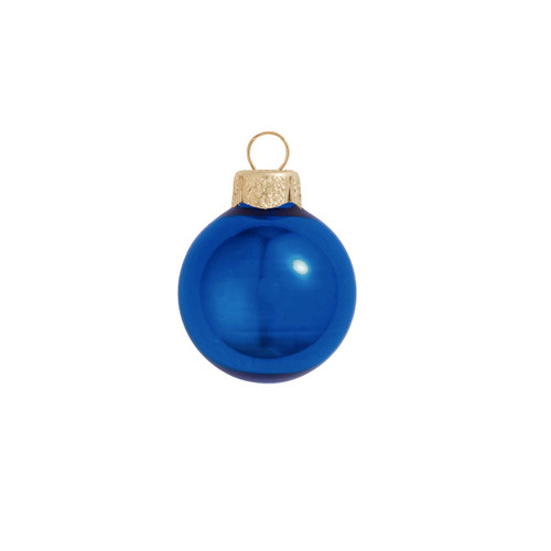 4ct Blue Shiny Glass Christmas Ball Ornaments 4.75" (120mm) - IMAGE 1