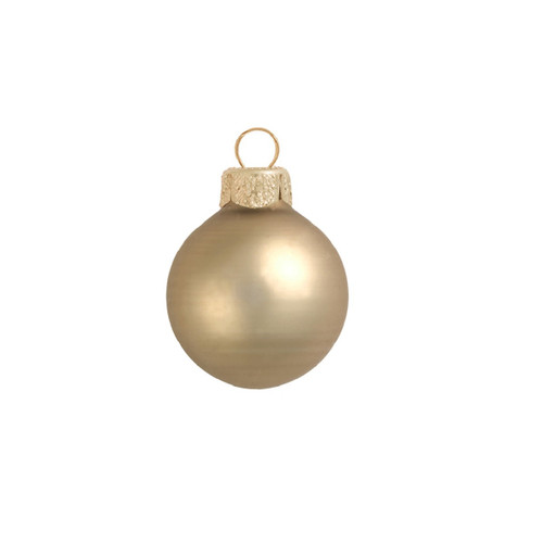 Mini Matte Finish Glass Christmas Ball Ornaments - 1.5" (40mm) - Antique Gold - 40ct - IMAGE 1
