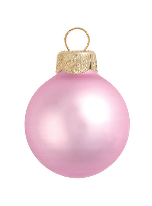 Matte Finish Glass Christmas Ball Ornament - 7" (180mm) - Pale Pink - IMAGE 1