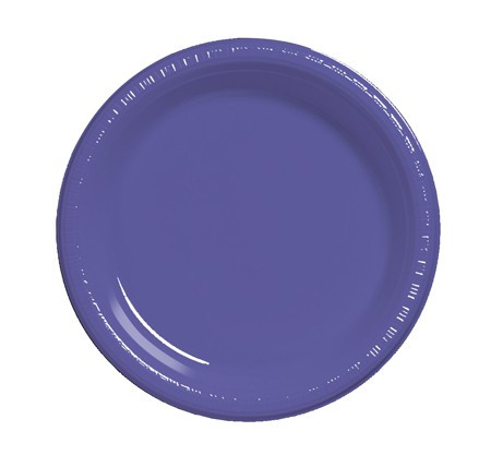 Solid Disposable Round Dinner Plates - 10" - Purple - Club Pack of 240 - IMAGE 1