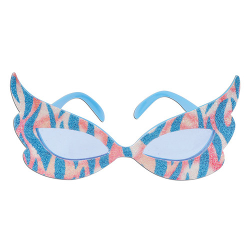 Pack of 6 Pink and Blue Glittered Diva Party Eyeglasses Costume Accessories - One Size - IMAGE 1