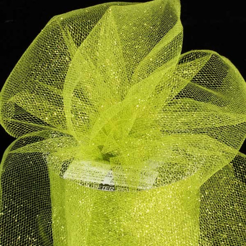 Lime Green Contemporary Tulle Craft Ribbon 6" x 110 Yards - IMAGE 1