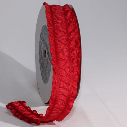 Red Woven Edge Ruffles Craft Ribbon 1.5" x 30 Yards - IMAGE 1