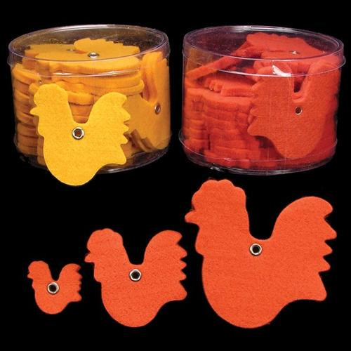 Club Pack of 144 Orange Fuzzy Felt Roosters 3 - IMAGE 1