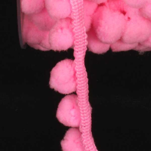 Pink Feather Pom-Poms Craft Trim .875" x 44 Yards - IMAGE 1