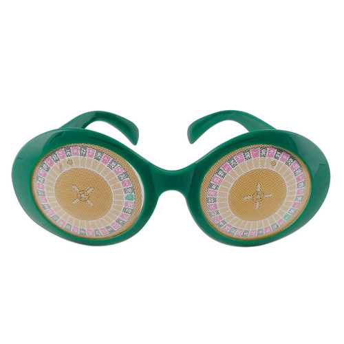 Pack of 6 Green and Pink Roulette Wheel Party Eyeglasses Costume Accessories - One Size - IMAGE 1