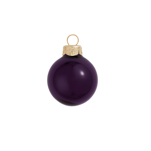 4ct Purple Shiny Glass Christmas Ball Ornaments 4.75" (120mm) - IMAGE 1