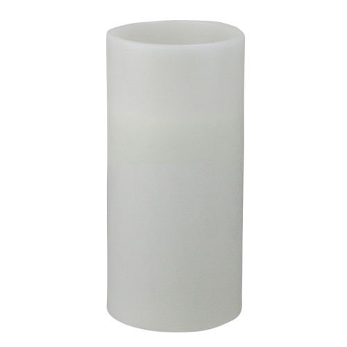 12" White Battery Operated Flameless LED Lighted 3-Wick Flickering Wax Christmas Pillar Candle - IMAGE 1
