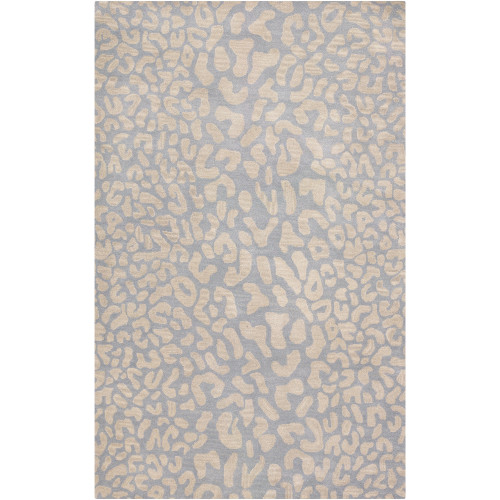 9' x 12' Gray and Beige Hand-Tufted Rectangular Wool Area Throw Rug - IMAGE 1