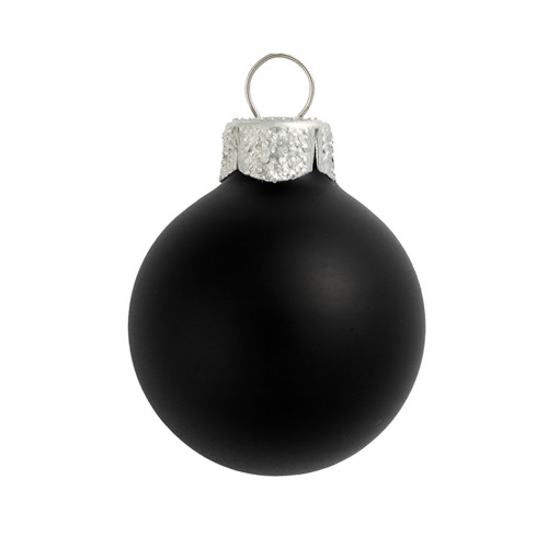 Matte Finish Glass Christmas Ball Ornaments - 4.75" (120mm) - Black - 4ct - IMAGE 1