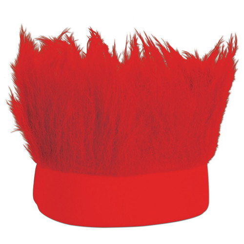 Club Pack of 12 Red Decorative Party Hairy Headband Costume Accessory - IMAGE 1