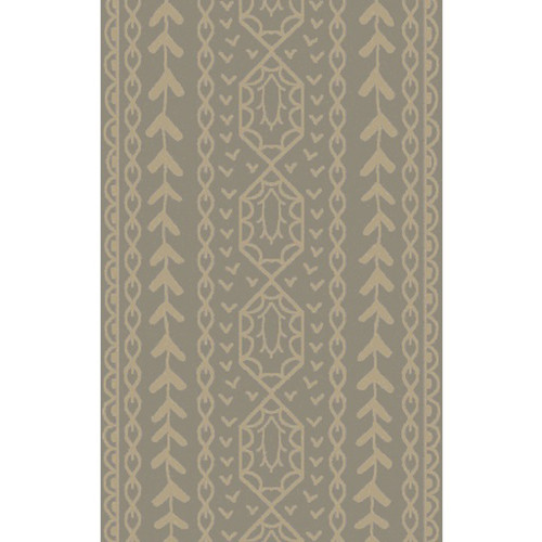 8' x 11' Beige and Gray Hand Knotted Area Throw Rug - IMAGE 1