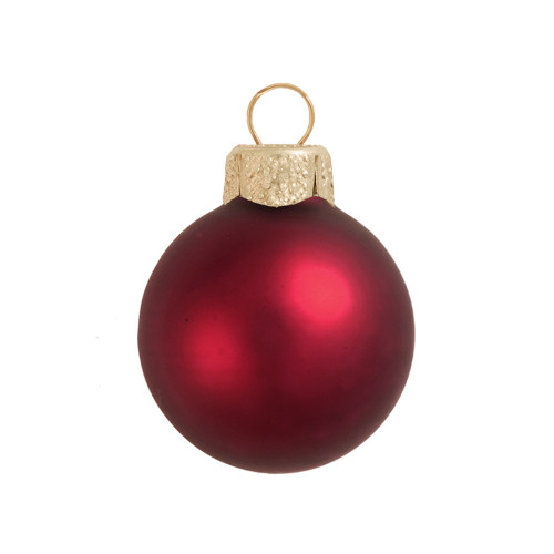 2ct Red Matte Finish Glass Christmas Ball Ornaments 6" (150mm) - IMAGE 1