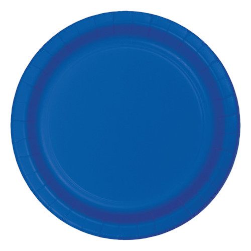 Round Disposable Party Banquet Dinner Plates - 8.75" - Cobalt Blue - Club Pack of 96 - IMAGE 1