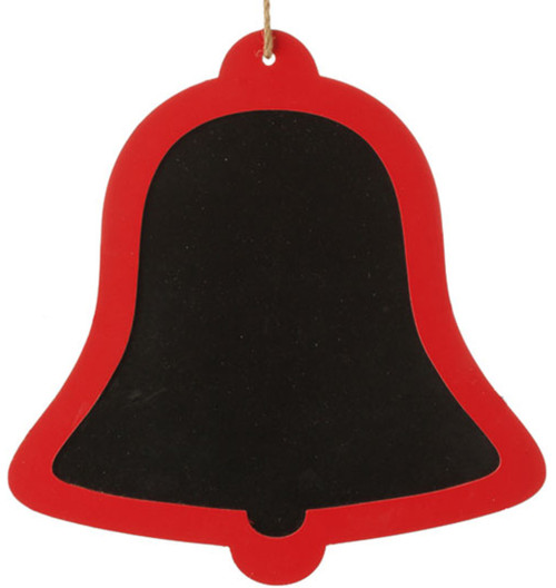 13.5" Black and Red Country Rustic Bell Shaped Christmas Ornament - IMAGE 1