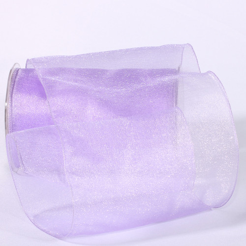 Purple Sheer Solid Wired Craft Ribbon 6" x 27 Yards - IMAGE 1