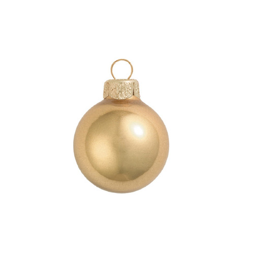 Petite Metallic Finish Glass Christmas Ball Ornaments - 1.25" (30mm) - Antique Gold - 40ct - IMAGE 1