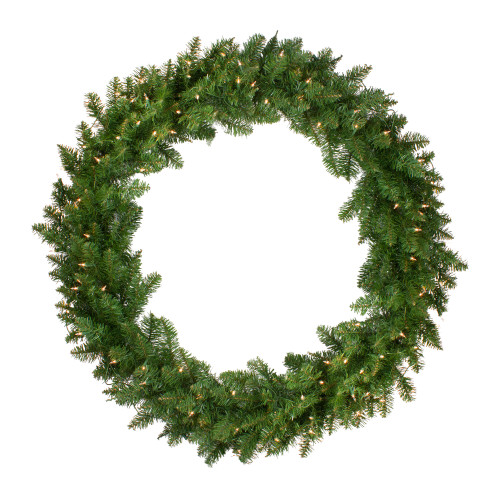 Pre-Lit Eastern Pine Artificial Christmas Wreath - 48-Inch, Clear Lights - IMAGE 1