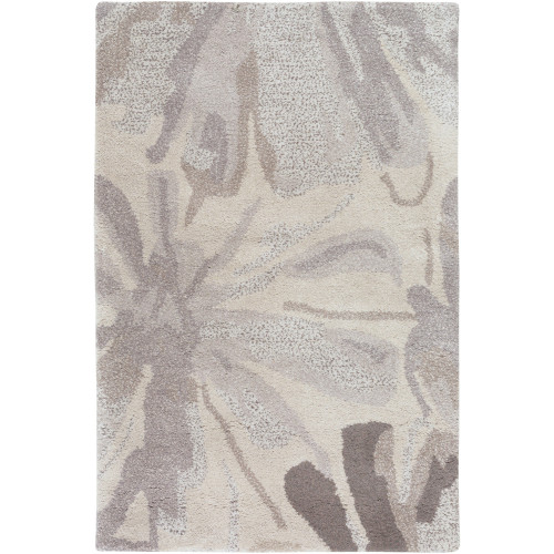 2' x 3' Brown and Gray Hand Tufted Contemporary Wool Area Throw Rug - IMAGE 1