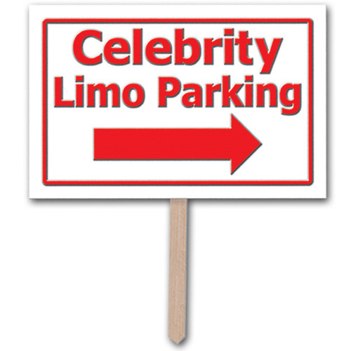 Club Pack of 6 White and Red Awards Night Celebrity Limo Parking 3-D Yard Signs 18" - IMAGE 1
