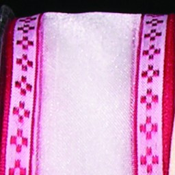 Sheer White and Red Woven Edge Wired Craft Ribbon 1.5" x 27 Yards - IMAGE 1