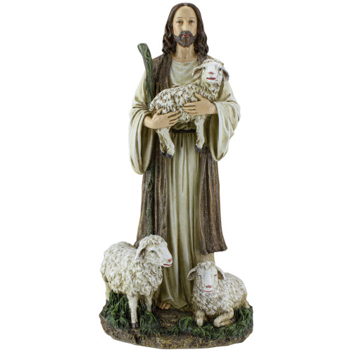 Joseph's Studio Good Shepherd & Sheep Religious Figure 12" - IMAGE 1