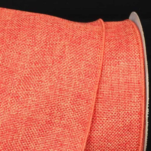 Orange Fine Burlap Wired Craft Ribbon 6" x 20 Yards - IMAGE 1