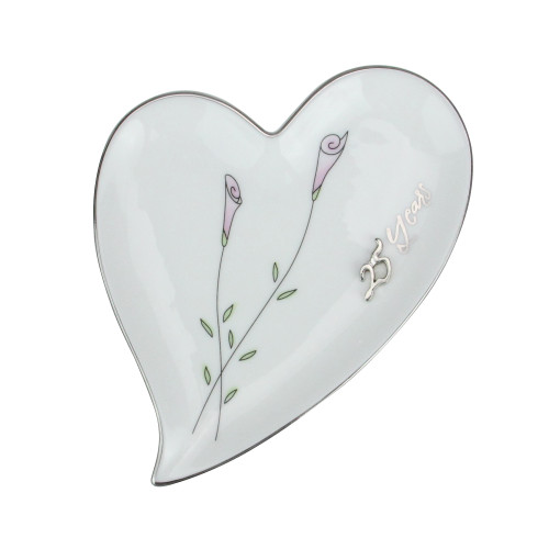 25th Silver Wedding Anniversary Heart Shaped Ring Holder #11082 - IMAGE 1