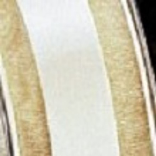 Champagne Gold and White Striped Organdy Margaritte Craft Ribbon 1" x 60 Yards - IMAGE 1
