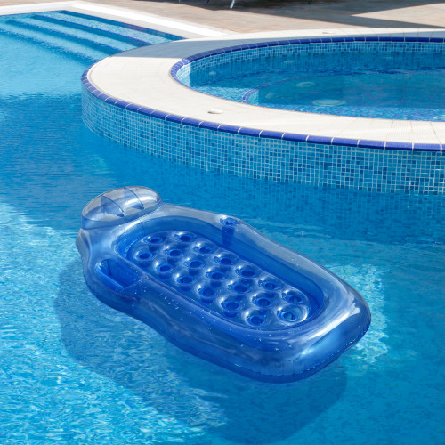 76" Inflatable Blue Wet or Dry Swimming Pool Sun Lounger - IMAGE 1