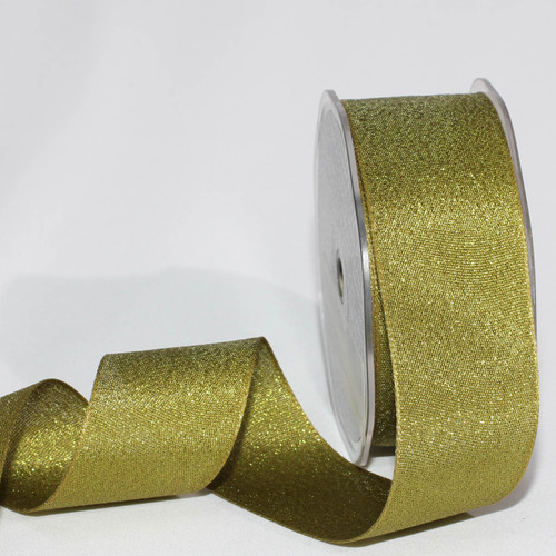 Sparkly Green Taffeta Woven Edge Craft Ribbon 1.5" x 54 Yards - IMAGE 1