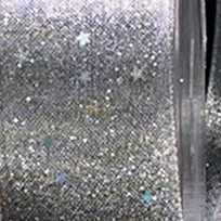 Sheer Metallic Gray with Stars Wired Craft Ribbon 1.5" x 25 Yards - IMAGE 1