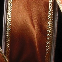 Amber and Gold Woven Edge Craft Ribbon 1.5 " x 54 Yards - IMAGE 1