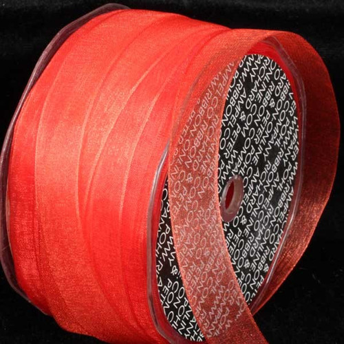Bittersweet Orange Solid Organdy Craft Ribbon 0.25" x 200 Yards - IMAGE 1