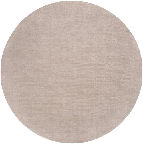 8' Beige Contemporary Hand-Loomed Wool Round Area Throw Rug - IMAGE 1