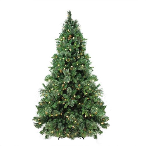 7.5' Pre-Lit Medium Mixed Cashmere Pine Artificial Christmas Tree - Warm White LED Lights - IMAGE 1