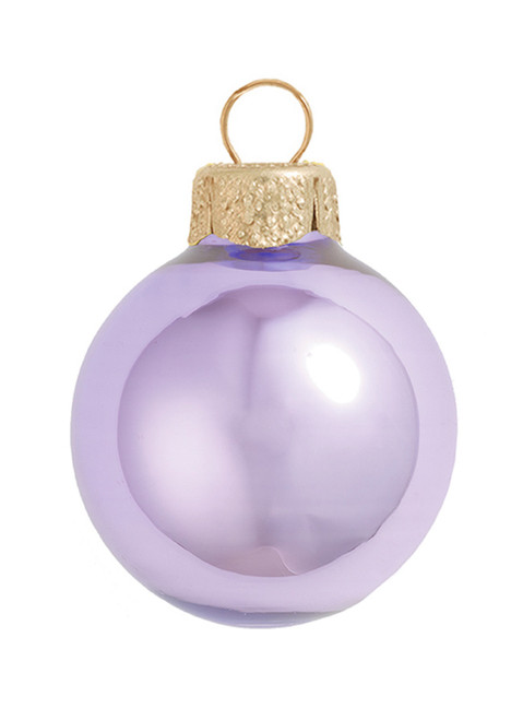 Pearl Finish Glass Christmas Ball Ornaments - 2.75" (70mm) - Lavender Purple - 12ct - IMAGE 1
