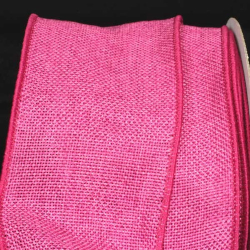 Pink Fine Burlap Wired Craft Ribbon 3" x 40 Yards - IMAGE 1