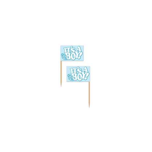 Disposable It's A Boy Food Decor Party Picks - 2.5" - Blue - Pack of 600 - IMAGE 1