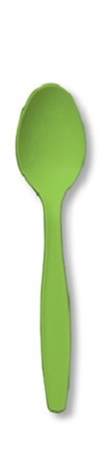 Club Pack of 288 Lime Green Premium Heavy-Duty Plastic Party Spoons 6.75" - IMAGE 1