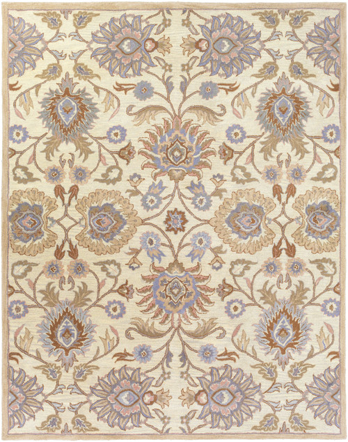 7.5' x 9.5' Octavia Beige and Gray Contemporary Hand Tufted Rectangular Wool Area Throw Rug - IMAGE 1