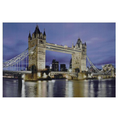 LED Lighted Famous London Bridge Canvas Wall Art - 15.75" x 23.5" - IMAGE 1