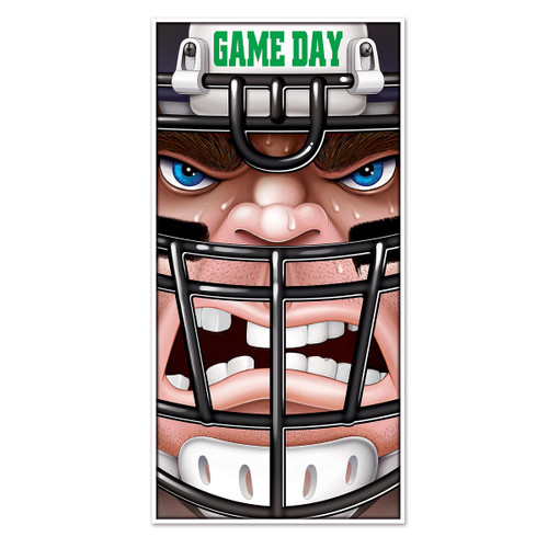 Club Pack of 12 Black and Green Game Day Football Door Covers 5' - IMAGE 1