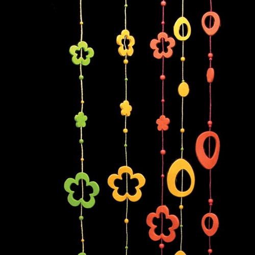 Orange Fuzzy Felt Egg Garland 3" x 19.8 Yards - IMAGE 1