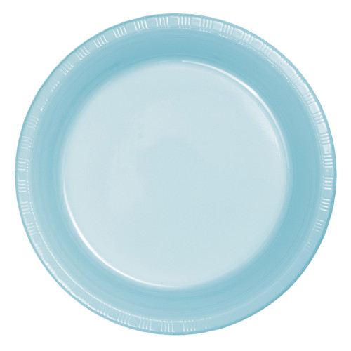 Disposable Round Luncheon Party Plates - 7" - Pastel Blue - Club Pack of 240 - IMAGE 1