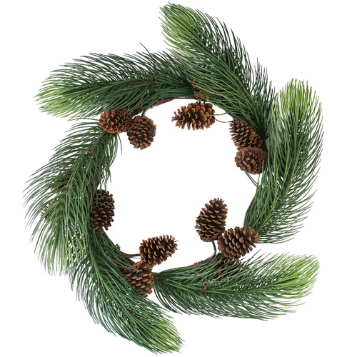 Long Pine Needle Artificial Christmas Wreath - 30-Inch, Unlit - IMAGE 1