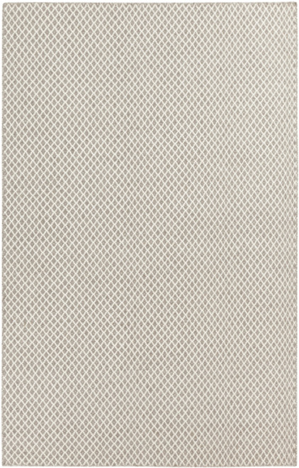 5' x 8' Ivory and Taupe Brown Hand Woven Wool Area Throw Rug - IMAGE 1