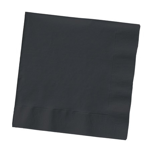 Club Pack of 500 Jet Black Solid 3-Ply Disposable Lunch Napkins 6.5" - IMAGE 1